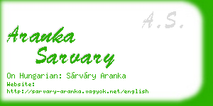 aranka sarvary business card