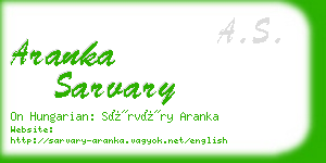 aranka sarvary business card